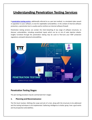 Understanding Penetration Testing Services