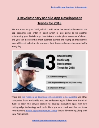 3 Revolutionary Mobile App Development Trends for 2018