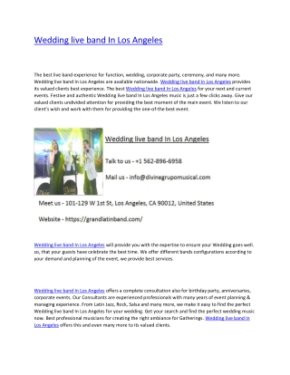 Wedding live band In Los Angeles pdf