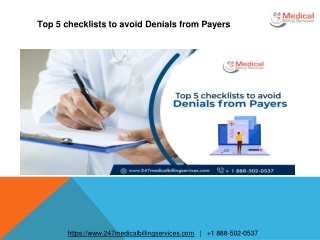 Top 5 checklists to avoid Denials from Payers