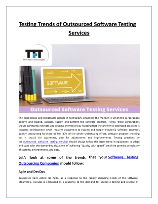 Testing Trends of Outsourced Software Testing Services