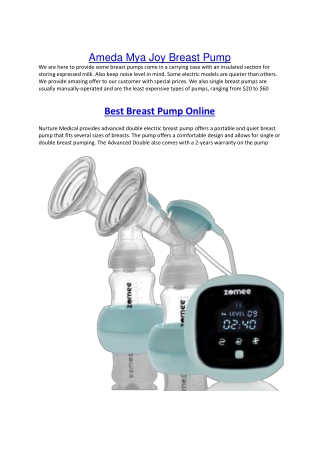 Ameda Mya Joy Breast Pump