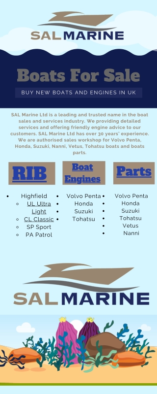 Salmarine - marine boats and part and accessories of boats in UK