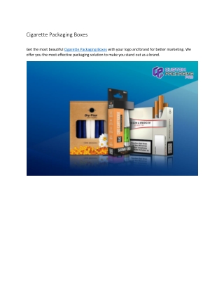 cigarette packaging boxes