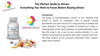 The Perfect Guide to Ativan: Everything You Want to Know Before Buying Ativan