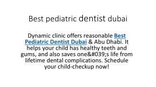 Best pediatric dentist dubai