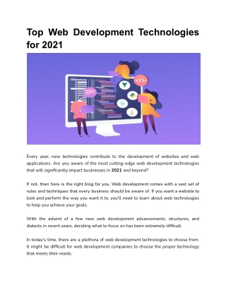 Top Web Development Technologies for 2021