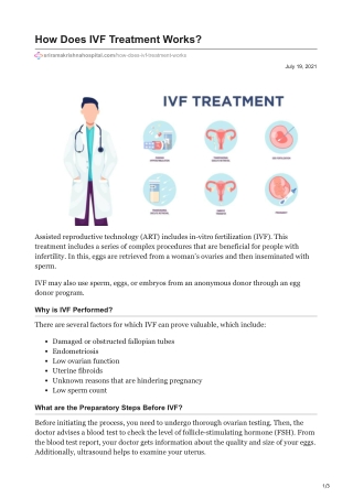 How Does IVF Treatment Works