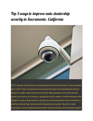 Top 3 ways to improve auto dealership security in Sacramento, California (1)