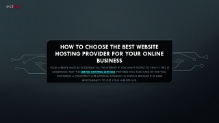 Choose The Best Website Hosting Provider- EstNoc