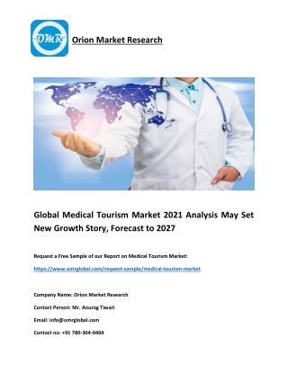 Global Medical Tourism Market 2021 Analysis, Size, Growth, Forecast to 2021-2027