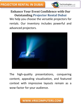 Enhance Your Event Confidence with Our Projector Rental Dubai