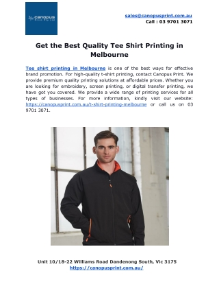 Get the Best Quality Tee Shirt Printing in Melbourne