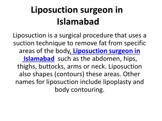 Liposuction surgeon in