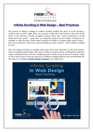 Infinite Scrolling in Web Design – Best Practices