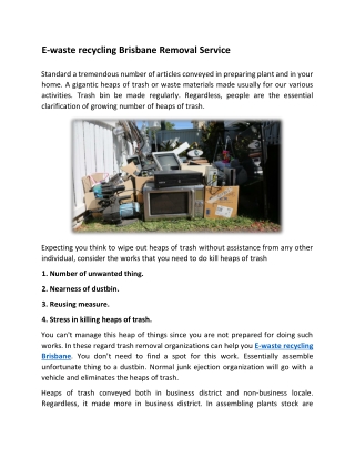 E-waste recycling Brisbane Removal Service