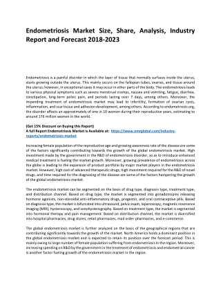 Endometriosis Market Trends, Size, Competitive Analysis and Forecast 2018-2023