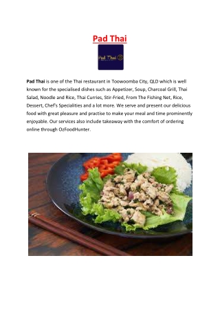 5% Off - Pad Thai Menu Margaret St Toowoomba City, QLD