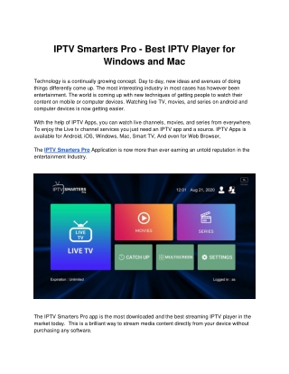 Best IPTV Player for Windows and Mac - IPTV Smarters Pro