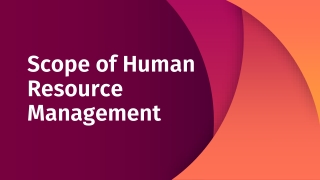 scope of human resource management