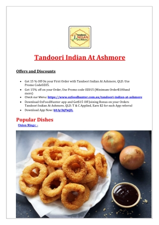 Get 15% Off - Tandoori Indian At Ashmore, QLD