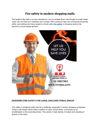 Fire Safety in Modern Shopping Malls