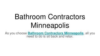 Bathroom Contractors Minneapolis