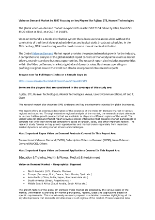 Video on Demand Market by 2027
