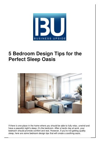 5 Bedroom Design Tips for the Perfect Sleep Oasis