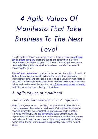 4 Agile Values Of Manifesto That Take Business To The Next Level