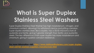 What is Super Duplex Stainless Steel Washers