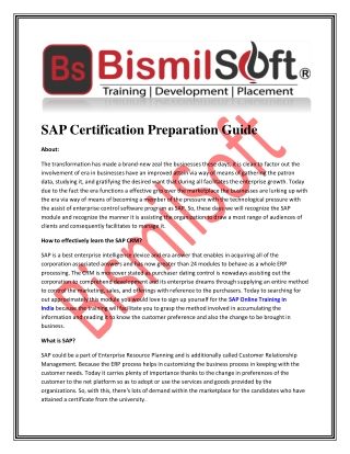 SAP Certification Preparation Guide