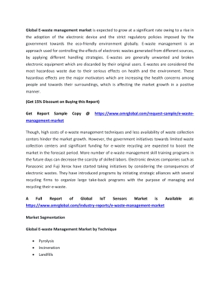 E-Waste Management Market