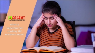 What is important for cracking JEE entrance exam
