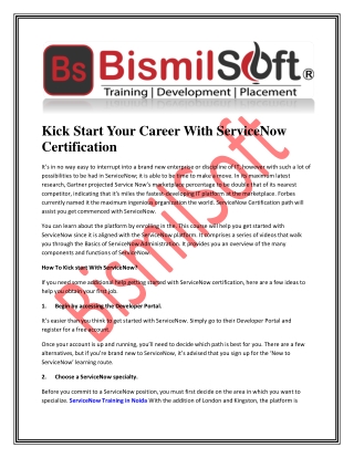 Kick Start Your Career With ServiceNow Certification