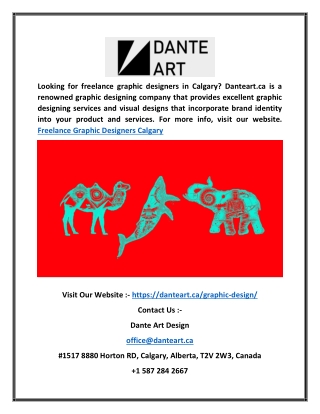 Freelance Graphic Designers Calgary | Danteart.ca