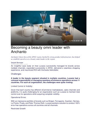Becoming a beauty omni leader with Anchanto