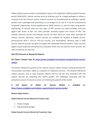 Subunit Vaccine Market