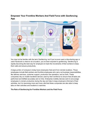 Empower Your Frontline Workers And Field Force with Geofencing App