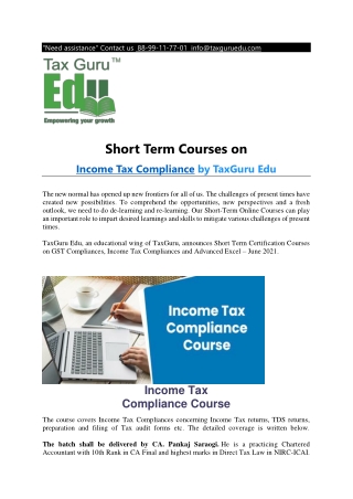 Income Tax Compliance Course