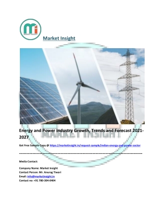 Energy and Power Industry, Share, Trends and Forecast 2021-2027