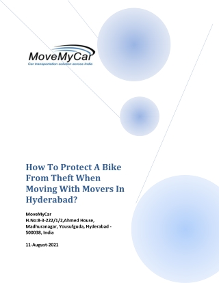 We Provide The Best Bike Packers & Movers in Hyderabad