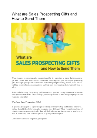 What are Sales Prospecting Gifts and How to Send Them - Business and Marketing