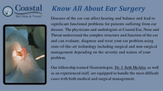 Ear Surgery - Coastal Ear Nose & Throat