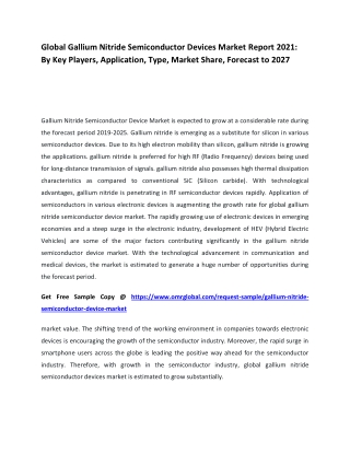 Global Gallium Nitride Semiconductor Devices Market Report 2021