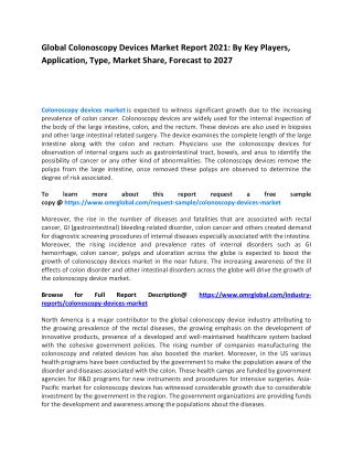 Global Colonoscopy Devices Market Report 2021