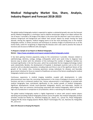 Medical Holography Market Growth, Size, Share, Industry Report and Forecast 2018