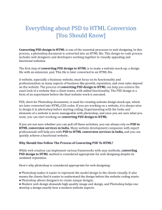 Everything about PSD to HTML Conversion [You Should Know]