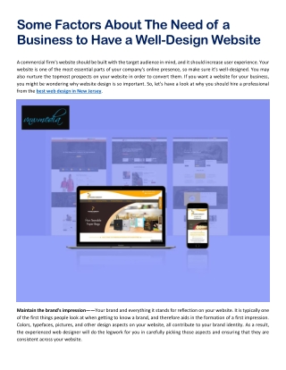 Some Factors About The Need of a Business to Have a Well-Design Website