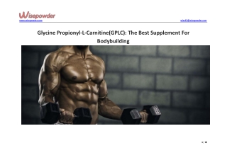 Glycine Propionyl-L-Carnitine(GPLC) The Best Supplement For Bodybuilding